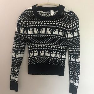 Adorable Cropped Cat Sweater | Size 6